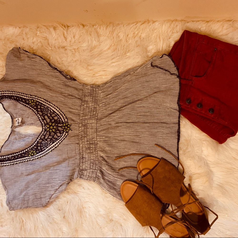 Free people vintage style babydoll top